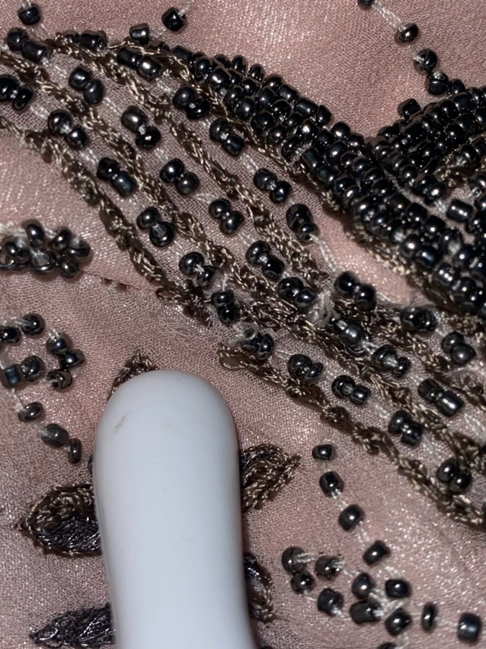 CACHE FORMAL GOWN Hand Beaded Vintage 90s/Y2K Silk Evening Gown Rose Blush SZ 0 - Picture 12 of 12